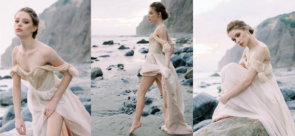 When white isn't romantic enough: 3 blush wedding gowns by MYWONY