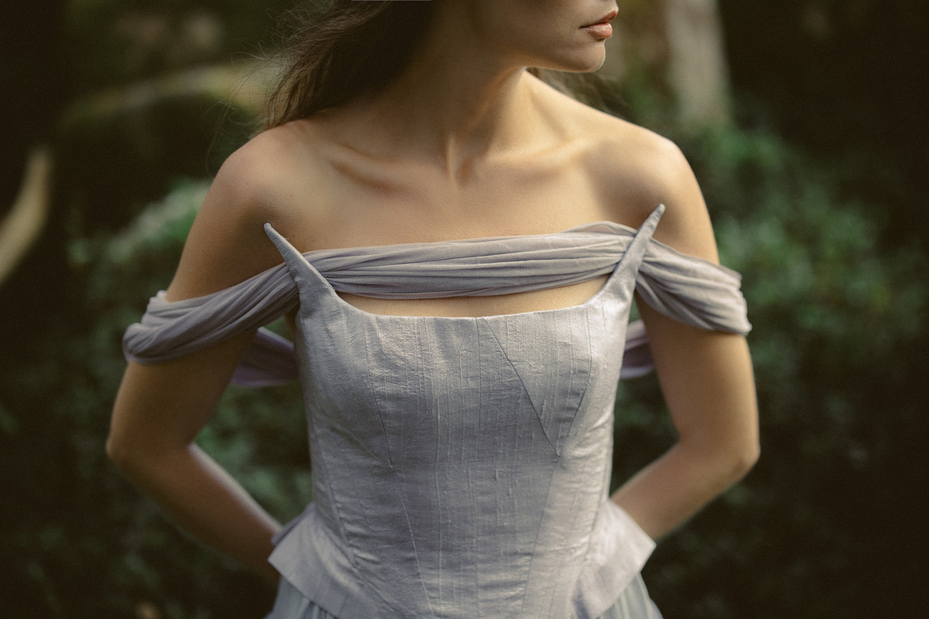 Faelynne Romantic Wedding Dress | Silk Corset & Chiffon Skirt